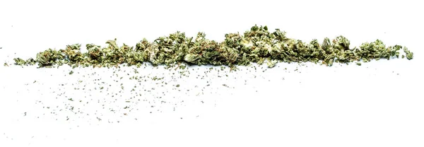 Marijuana Isolée Sur Fond Blanc Concept Drogue Toxicomanie — Photo
