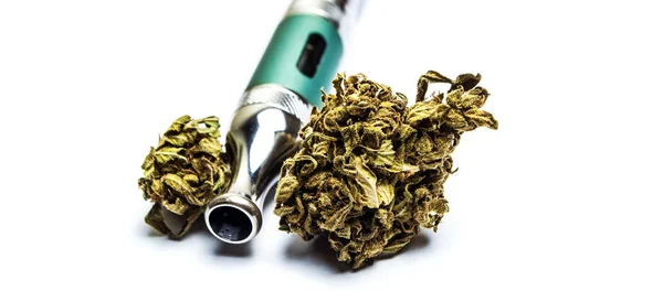 Marijuana Isolata Sfondo Bianco Concetto Droga Tossicodipendenza — Foto Stock