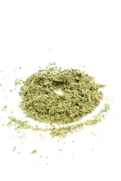 Close View Dried Marijuana White Background — Stock Photo, Image