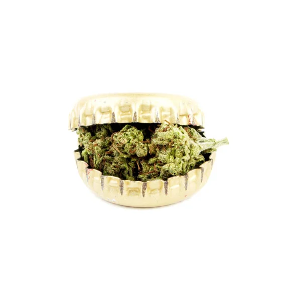 Marijuana Isolada Fundo Branco Conceito Dependência — Fotografia de Stock