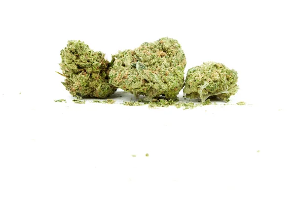 Close Weergave Van Marihuana Witte Achtergrond — Stockfoto