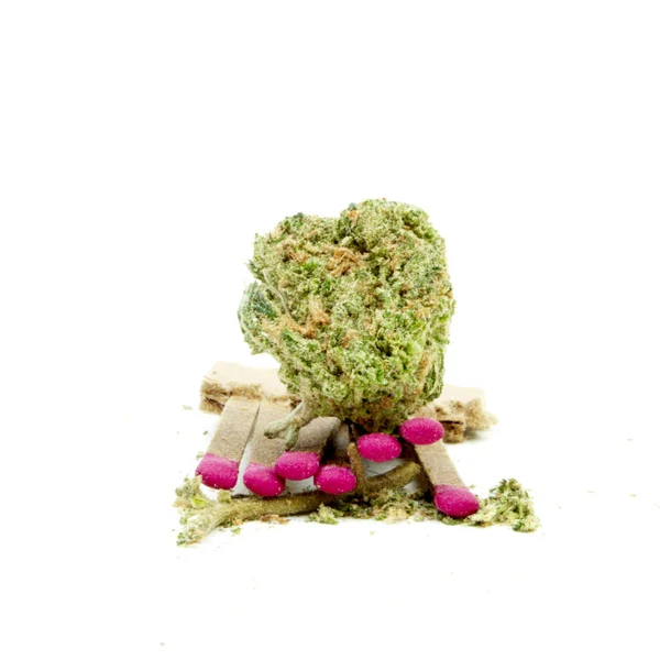 Close Weergave Van Gedroogde Marihuana Drugsverslaving Concept Medisch Marihuana Concept — Stockfoto