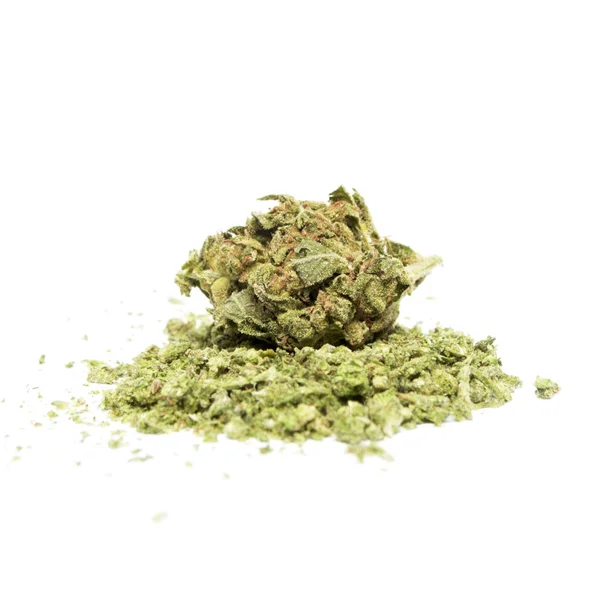 Koncepce Drogové Závislosti Marihuany Skladba Izolovaná Bílém Pozadí — Stock fotografie