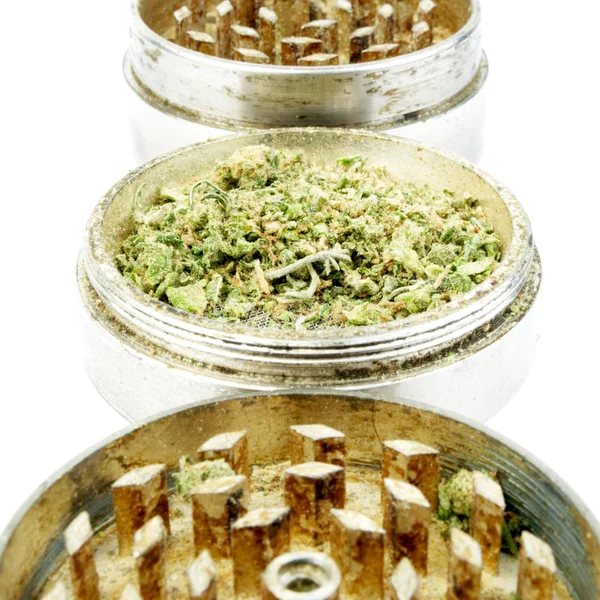 Composition Conceptuelle Marijuana Isolée Sur Fond Blanc — Photo