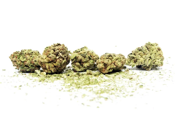Nahaufnahme Von Getrocknetem Marihuana Drogenabhängigkeit Medizinisches Marihuana Konzept — Stockfoto