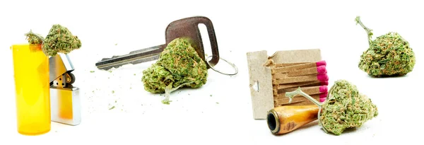 Concepto Adicción Marihuana Composición Aislada Sobre Fondo Blanco —  Fotos de Stock
