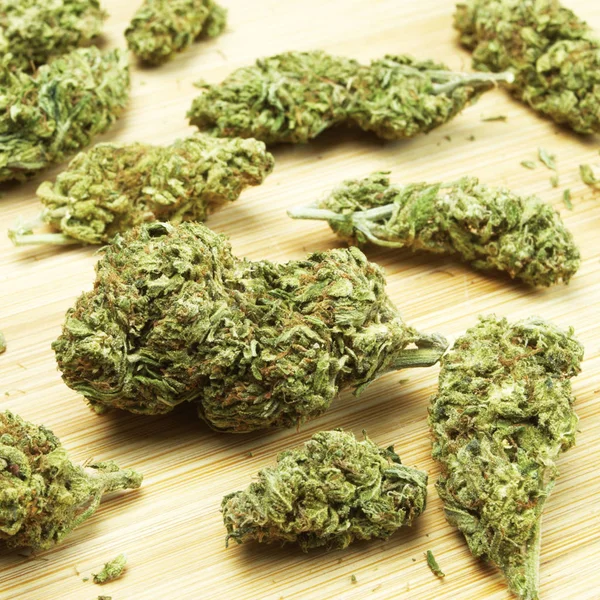 Suchtkonzept Für Marihuana Zusammensetzung Von Cannabis Drogen — Stockfoto