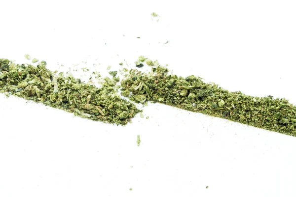 Nahaufnahme Von Marihuana Auf Weißem Hintergrund — Stockfoto