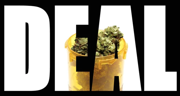 Nápis Marihuanou Uvnitř Černém Pozadí — Stock fotografie
