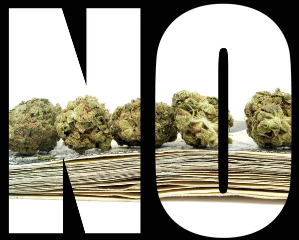 Ingen Inskription Med Marijuana Och Pengar Inne Svart Bakgrund — Stockfoto