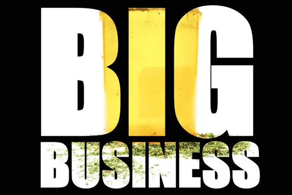 Надпись Большого Бизнеса Марихуаной Внутри Черном Фоне — стоковое фото