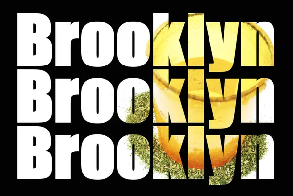 Brooklyn Inscriptions Marijuana Black Background — Stock Photo, Image