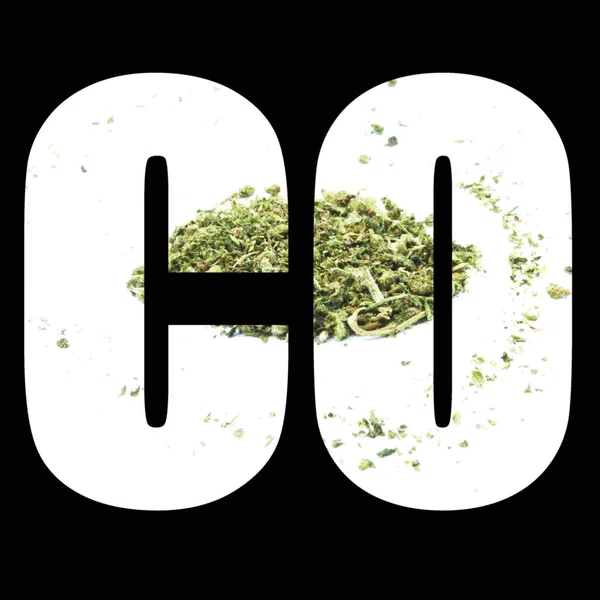 Levelek Kannabisz Fekete Háttér — Stock Fotó