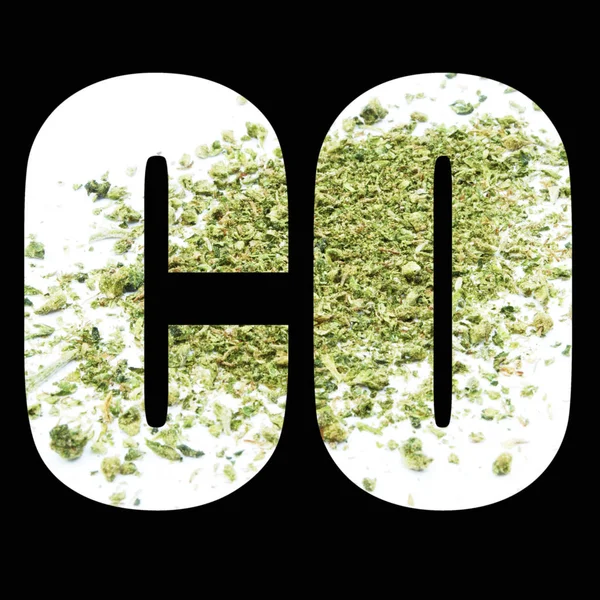 Letters Cannabis Black Background — Stock Photo, Image
