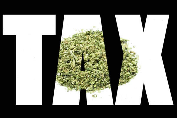 Manifesto Concettuale Con Testo Tax Marijuana — Foto Stock