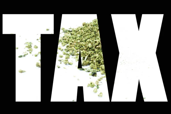 Cartel Conceptual Con Texto Tax Marihuana —  Fotos de Stock