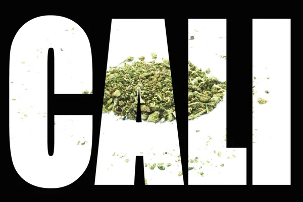 Cartaz Conceitual Com Texto California Cannabis — Fotografia de Stock
