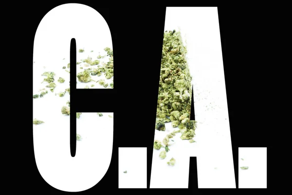 Testo Con Marijuana Macinata — Foto Stock