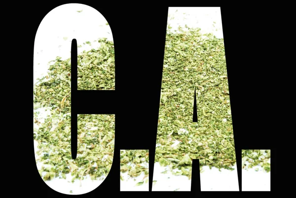 Cartel Conceptual Con Texto California Cannabis —  Fotos de Stock