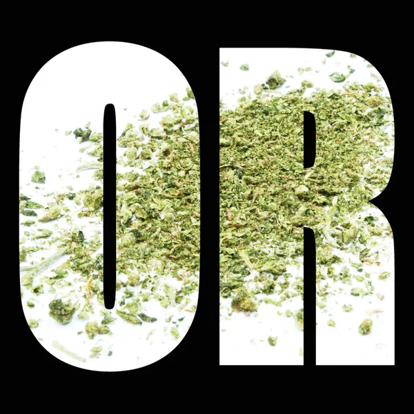 Logo Con Cannabis Molido — Foto de Stock