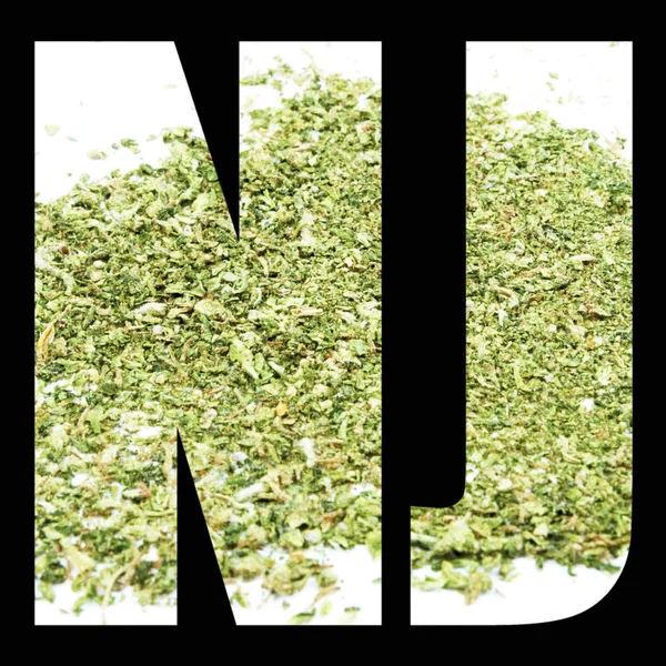 Bokstäver Med Mald Cannabis — Stockfoto