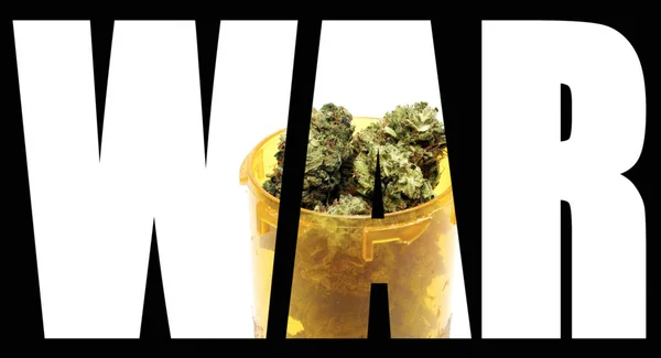 War Inscription Marijuana Black Background — Stock Photo, Image