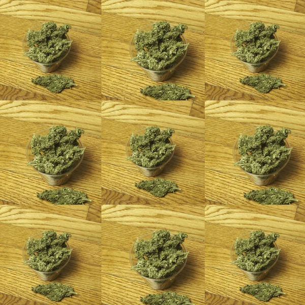 Marihuana Tomurcukları Ile Dikişsiz Desen — Stok fotoğraf