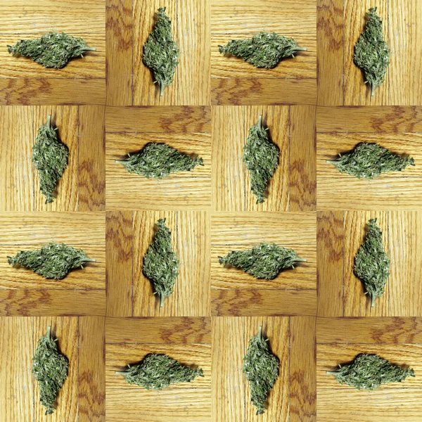 マリファナの芽とシームレスなパターン — ストック写真