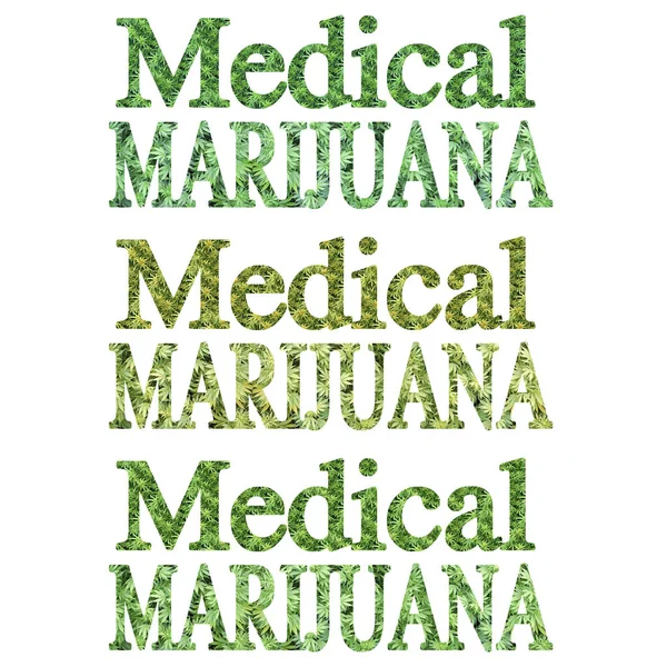 Medyczny Plakat Koncepcyjny Marihuany Tekstem — Zdjęcie stockowe