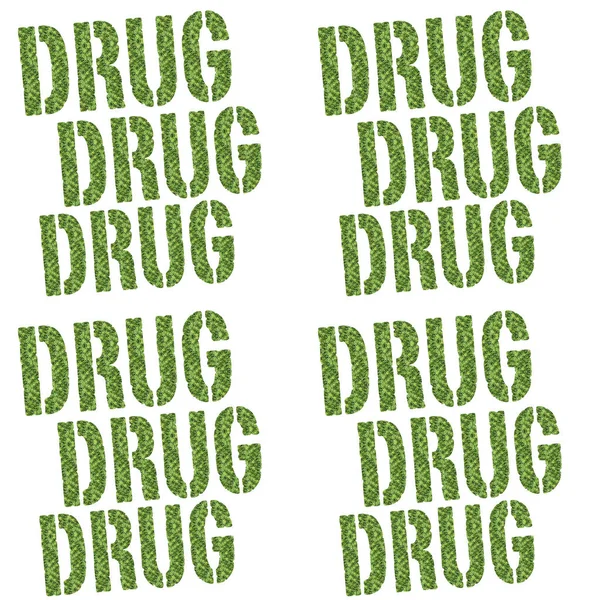 带有文字的医用大麻概念海报 — 图库照片