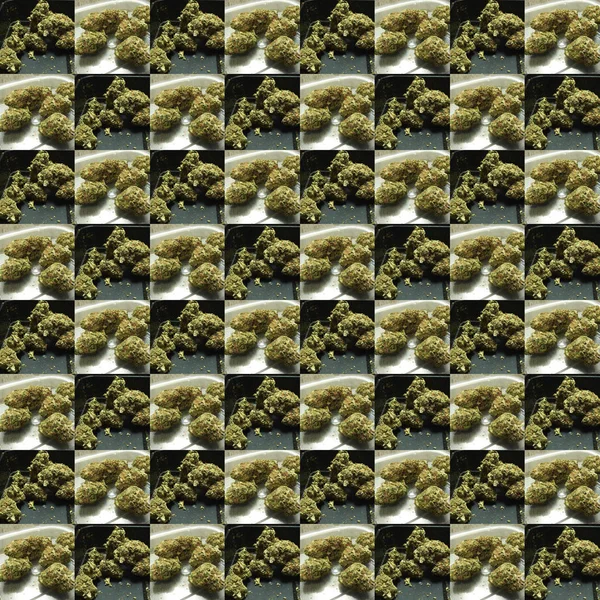 Naadloze Achtergrond Gemaakt Van Marihuanna — Stockfoto