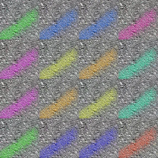 Серый Асфальт Цветными Каракулями — стоковое фото