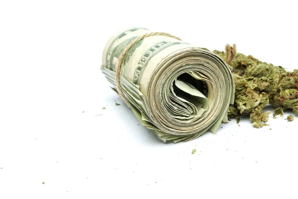 Marihuana und Geld — Stockfoto