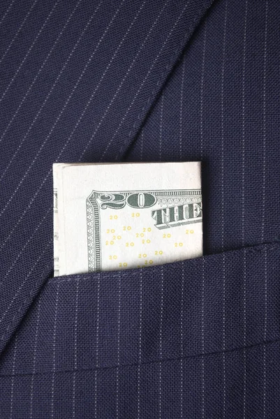 Blue Male Suit Money Pocket — Stock Photo, Image