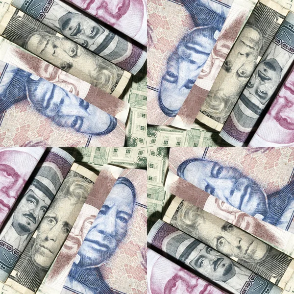 Affiche Gemaakt Van Verschillende Bankbiljetten — Stockfoto