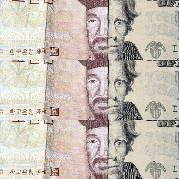 Patrón Colorido Con Varios Billetes — Foto de Stock