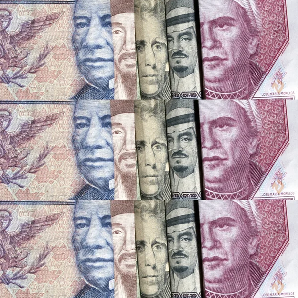 Barevný Vzor Různými Bankovkami — Stock fotografie