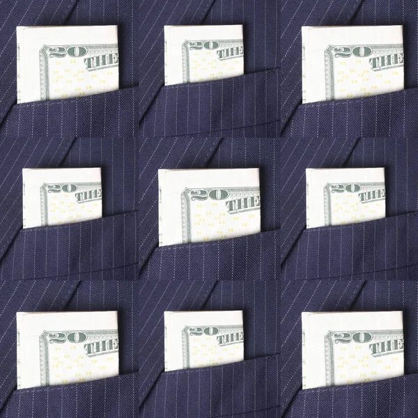 Seamless Pattern Made Dollars Suits Pockets — Stock Photo, Image