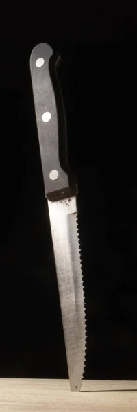 Sharp Saw Knife Black Background — 스톡 사진