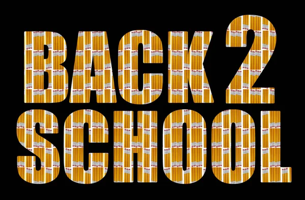 Zpátky Školní Nápis Izolovaný Černém Pozadí — Stock fotografie