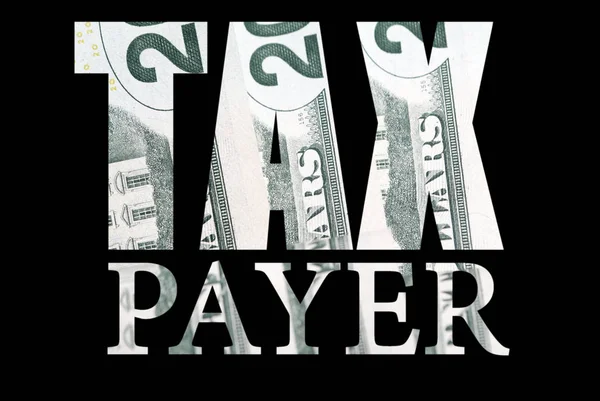 Tax Payer Text Dollar Background — Stock Photo, Image