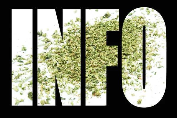Info Ord Marijuana Svart Bakgrund — Stockfoto