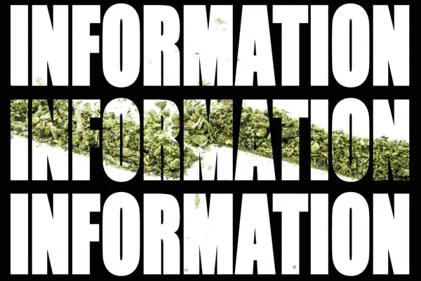 Texte Information Marijuana Sur Fond Noir — Photo