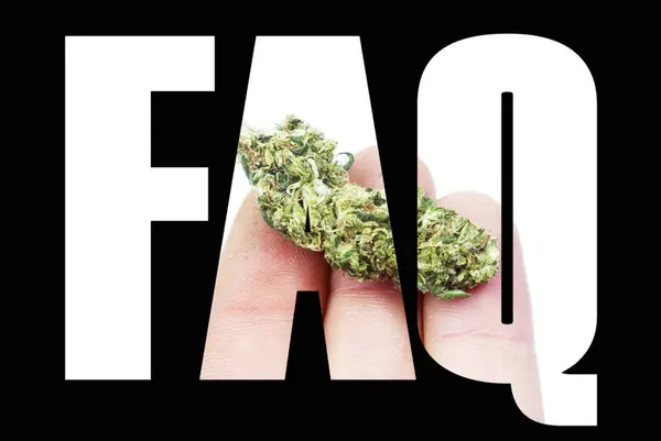 Faq Ord Marijuana Svart Bakgrund — Stockfoto