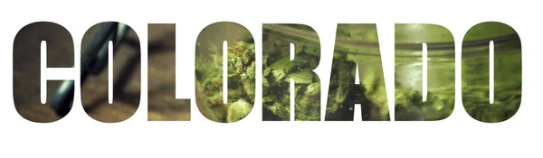 科罗拉多州铭文与大麻内白色背景 — 图库照片