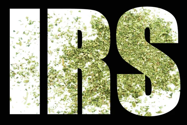 Irs Lettering Black Background Marijuana — Stock Photo, Image