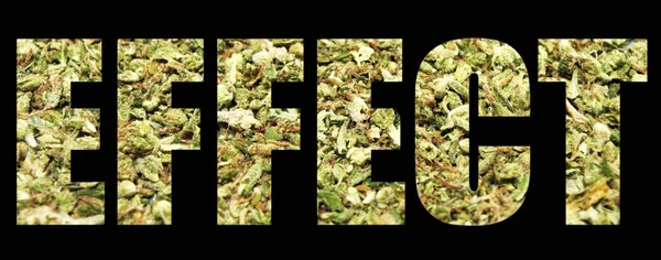 Effetto Lettering Sfondo Nero Con Marijuana — Foto Stock