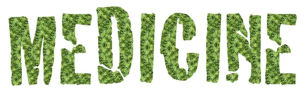 Şifalı Sözcük Arka Planda Marihuana — Stok fotoğraf