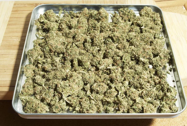 Begreppsmässig Sammansättning Marijuana Producerar Stilleben — Stockfoto