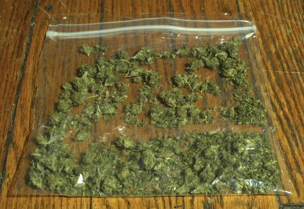Συσκευασμένα Μαριχουάνα Μπουμπούκια Από Φυτό Κάνναβης — Φωτογραφία Αρχείου